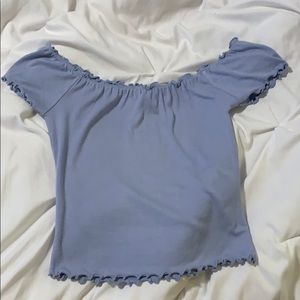 Baby blue forever 21 crop top off the shoulder